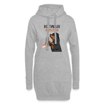 Rottweiler Mama Hunde Mom Frauchen - Hoodie-Kleid - Grau meliert - Vorne