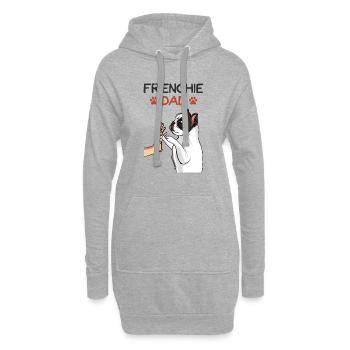 Frenchie Dad Französische Bulldogge Papa - Hoodie-Kleid - Grau meliert - Vorne