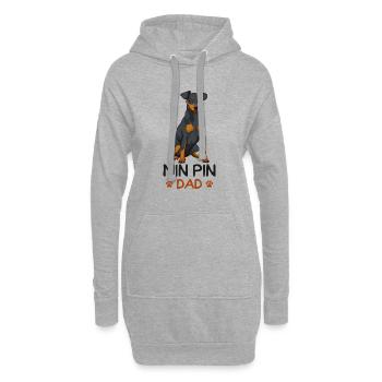 Zwergpinscher - Hoodie-Kleid - Grau meliert - Vorne