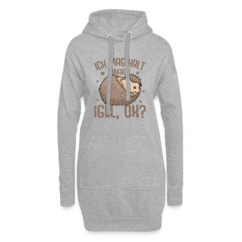 Igel - Hoodie-Kleid - Grau meliert - Vorne