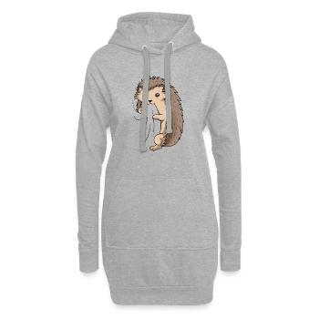 Igel - Hoodie-Kleid - Grau meliert - Vorne