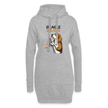 Chiens Beagle papa maîtres - Sweat-shirt à capuche long Femme - gris chiné - Devant