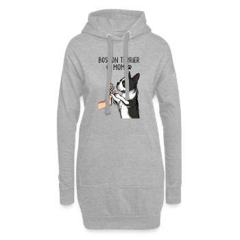 Boston Terrier mère chiens maman maîtresse - Sweat-shirt à capuche long Femme - gris chiné - Devant
