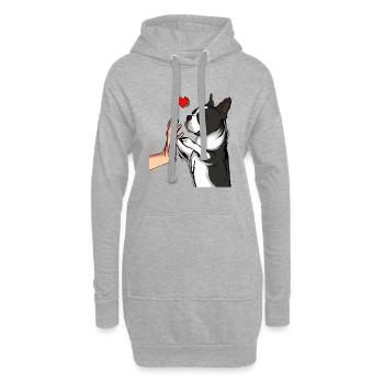 Boston Terrier chiens Chère maîtresse - Sweat-shirt à capuche long Femme - gris chiné - Devant