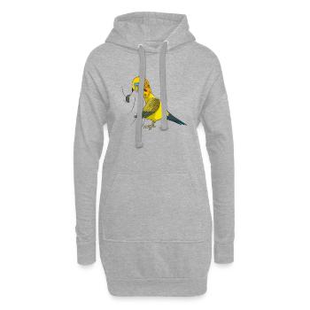 Wellensittich - Hoodie-Kleid - Grau meliert - Vorne