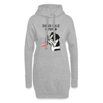 Border Collie Maman Chiens Maman Maîtresse - Sweat-shirt à capuche long Femme - gris chiné - Devant