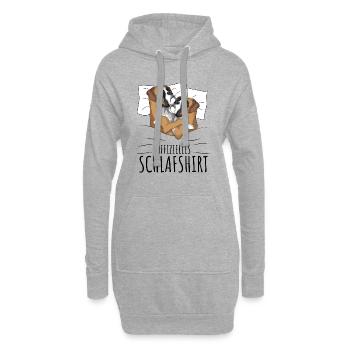 Boxer Hund - Hoodie-Kleid - Grau meliert - Vorne