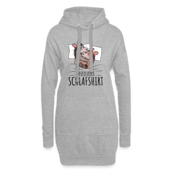 Esel Schlafshirt - Hoodie-Kleid - Grau meliert - Vorne