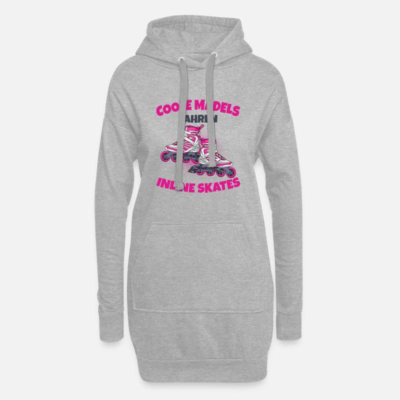 Inline Skates - Hoodie-Kleid - Grau meliert