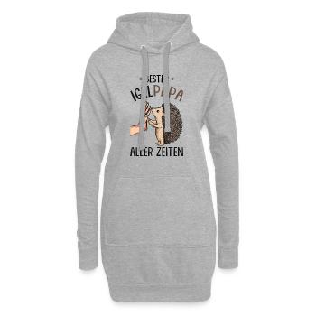 Bester Igel Papa aller Zeiten - Hoodie-Kleid - Grau meliert - Vorne