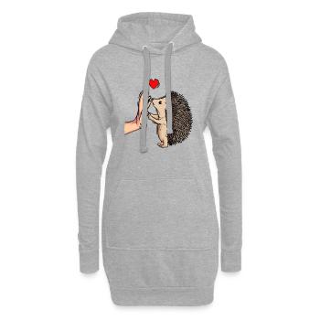 Igel Liebe Damen Kinder Kinder - Hoodie-Kleid - Grau meliert - Vorne