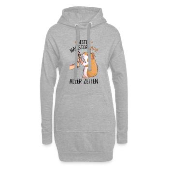 Bester Hamster Papa - Hoodie-Kleid - Grau meliert - Vorne