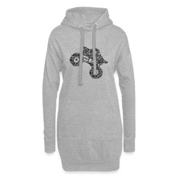 Camion monstre - Sweat-shirt à capuche long Femme - gris chiné - Devant
