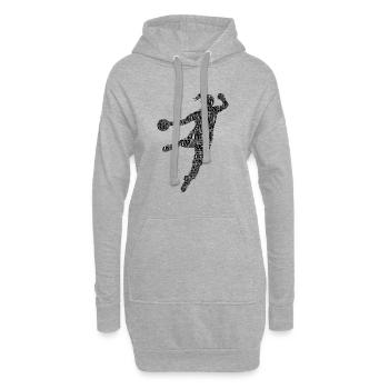 Handballeur - Sweat-shirt à capuche long Femme - gris chiné - Devant