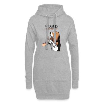 Basset Hound Opa Hunde - Hoodie-Kleid - Grau meliert - Vorne
