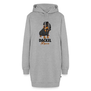 Dackel Mama - Hoodie-Kleid - Grau meliert - Vorne