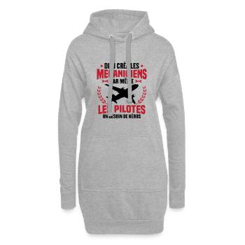 Cadeau humour mécanicien d'avion - Sweat-shirt à capuche long Femme - gris chiné - Devant