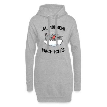 Elefant chillt Mittagsschlaf Pausemodus Feierabend - Hoodie-Kleid - Grau meliert - Vorne