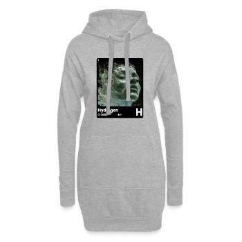 Hydrogène - H - Élément chimique 001 - Sweat-shirt à capuche long Femme - gris chiné - Devant