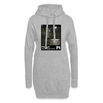AI am Platinum (bk) élément de style mode périodique - Sweat-shirt à capuche long Femme - gris chiné - Devant