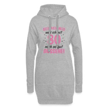 80. Geburtstag 80 Jahre Geburtstagsgeschenk Frauen - Hoodie-Kleid - Grau meliert - Vorne