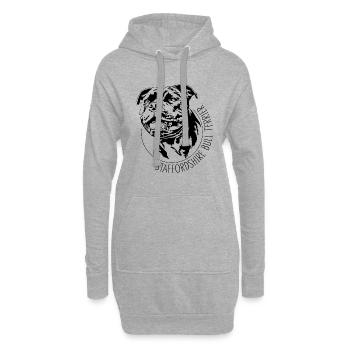 STAFFORDSHIRE BULL TERRIER Portrait de chien Wilsigns - Sweat-shirt à capuche long Femme - gris chiné - Devant