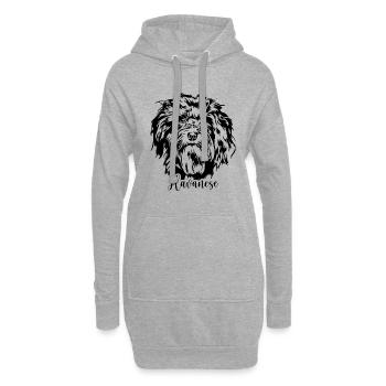 Havanese Hunde Portrait Hund Wilsigns - Hoodie-Kleid - Grau meliert - Vorne