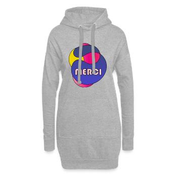 MERCI. MAÎTRESSE. MAÎTRE. MERCI MAÎTRESSE - Sweat-shirt à capuche long Femme - gris chiné - Devant