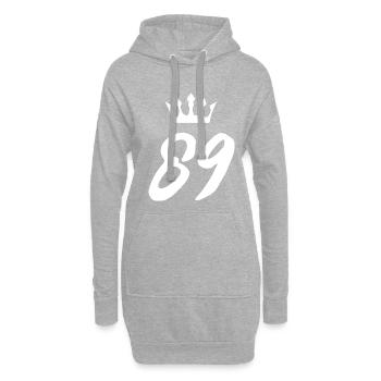 89 Couronne de numéros - Sweat-shirt à capuche long Femme - gris chiné - Devant