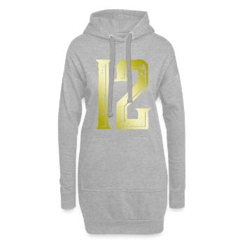 12 Zahl Symbol - Hoodie-Kleid - Grau meliert - Vorne