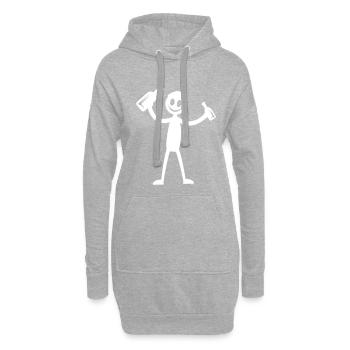 Silhouette de fête de consommation de bière - Sweat-shirt à capuche long Femme - gris chiné - Devant