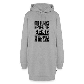 Les vieux punks ne meurent jamais, nous sommes juste à l’arrière 4 - Sweat-shirt à capuche long Femme - gris chiné - Devant