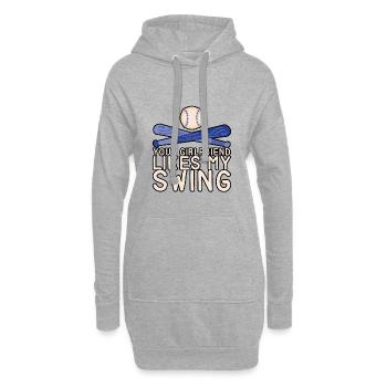 Your Girlfriend Likes My Swing 15 - Hoodie-Kleid - Grau meliert - Vorne