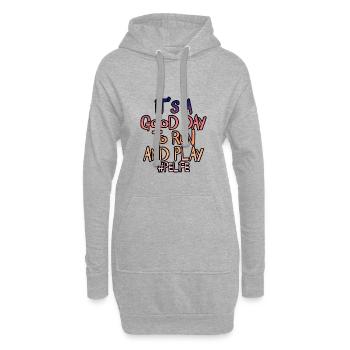 C’est une bonne journée pour courir et jouer 3 - Sweat-shirt à capuche long Femme - gris chiné - Devant
