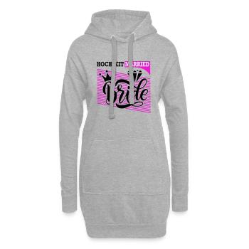 Hochzeit Married Braut Bride Ring Ehefrau Diamant - Hoodie-Kleid - Grau meliert - Vorne