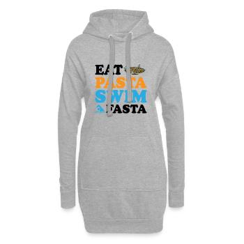 Eat Pasta Swim Fasta 9 - Hoodie-Kleid - Grau meliert - Vorne