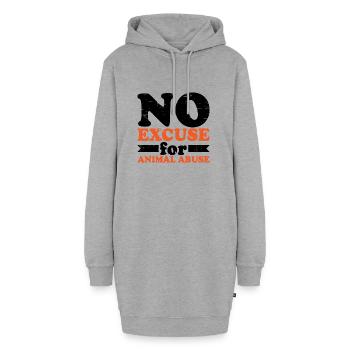 Aucune excuse pour la maltraitance des animaux 6 - Sweat-shirt à capuche long Femme - gris chiné - Devant