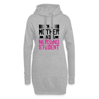 Je suis une mère et une étudiante infirmière - Sweat-shirt à capuche long Femme - gris chiné - Devant