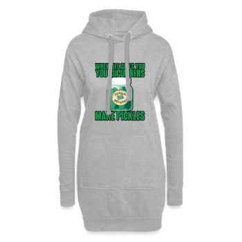 Quand la vie vous donne des concombres, faites des cornichons 4 - Sweat-shirt à capuche long Femme - gris chiné - Devant