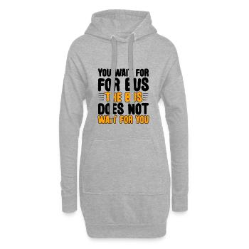 Vous attendez le bus Le bus n’attend pas 3 - Sweat-shirt à capuche long Femme - gris chiné - Devant