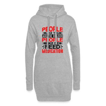 Des gens comme vous sont la raison 1 - Sweat-shirt à capuche long Femme - gris chiné - Devant