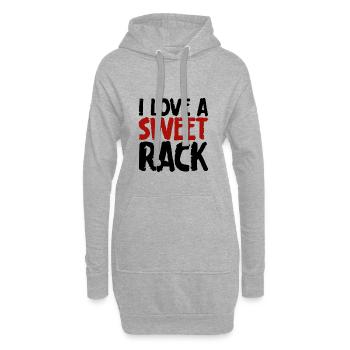 I Love A Sweet Rack - Hoodie-Kleid - Grau meliert - Vorne