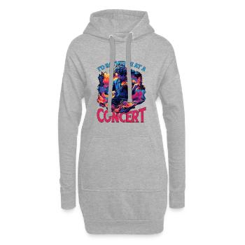 Je préfère être à un concert 9 - Sweat-shirt à capuche long Femme - gris chiné - Devant