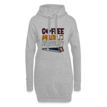 Café Musique Sciure de bois 4 - Sweat-shirt à capuche long Femme - gris chiné - Devant