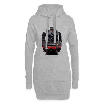 Dampflok 50 3501 - Hoodie-Kleid - Grau meliert - Vorne