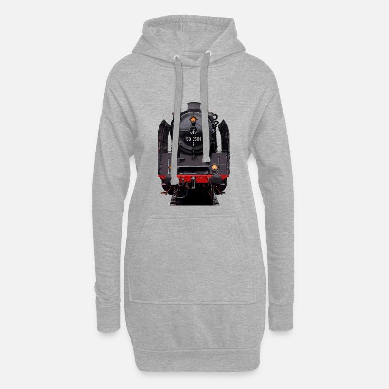 Dampflok 50 3501 - Hoodie-Kleid - Grau meliert