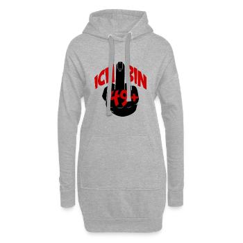 ICH BIN 49+ Ü50 GEBURTSTAG - Hoodie-Kleid - Grau meliert - Vorne