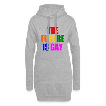the future is gay - Hoodie-Kleid - Grau meliert - Vorne