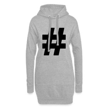 hashtag - Sweat-shirt à capuche long Femme - gris chiné - Devant