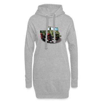 Unimog - Oldtimer - Offroad - Universal Motorgerät - Hoodie-Kleid - Grau meliert - Vorne